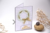 Weihnachtskarte | Weihnachtskranz mit Schleife gold | Karte Weihnachten | Text Frohe Weihnachten | grau weiß | Art. Nr. 10000801-1