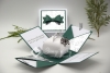 Explosionsbox Weihnachten | Geldgeschenk | Zierschachtel | Motiv: Schneeflocken | grün weiß | Art. Nr. 10020601