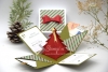 Explosionsbox Weihnachten | Geldgeschenk | 3D Tannenbaum | Motiv: gestreift | olivgrün rot | Art. Nr. 10020604