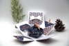 Explosionsbox Weihnachten | Geldgeschenk | Zierschachtel | Motiv: Sternenglanz kupfer mit Schleife | weiß blau | Art. Nr. 10021002